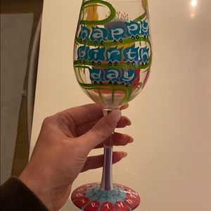 Happy birthday wine glass